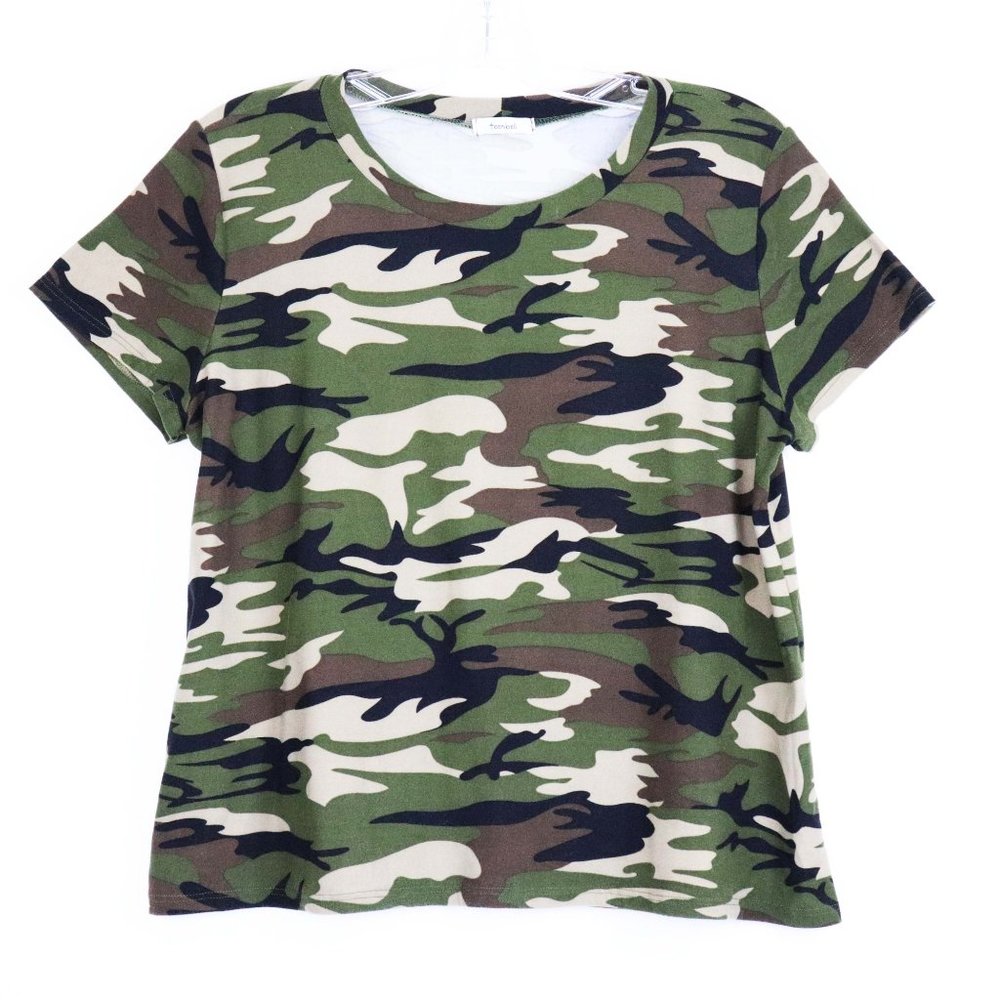 TEENBELL green camouflage short sleeved t-shirt